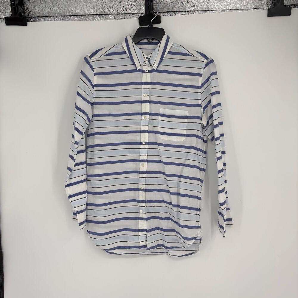 Equipment Blue Stripe Button Down Shirt‎ Size Large Business Casual Academia
